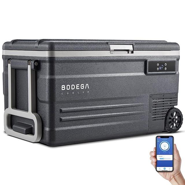 BODEGA 12 Volt Car Refrigerator, Car Fridge Single Zone,RV Portable Freezer WiFi APP Control, 75L -4℉-68℉ Car Cooler, 12/24V DC and 100-240V AC, for Travel, Camping, Outdoor and Vehicles
