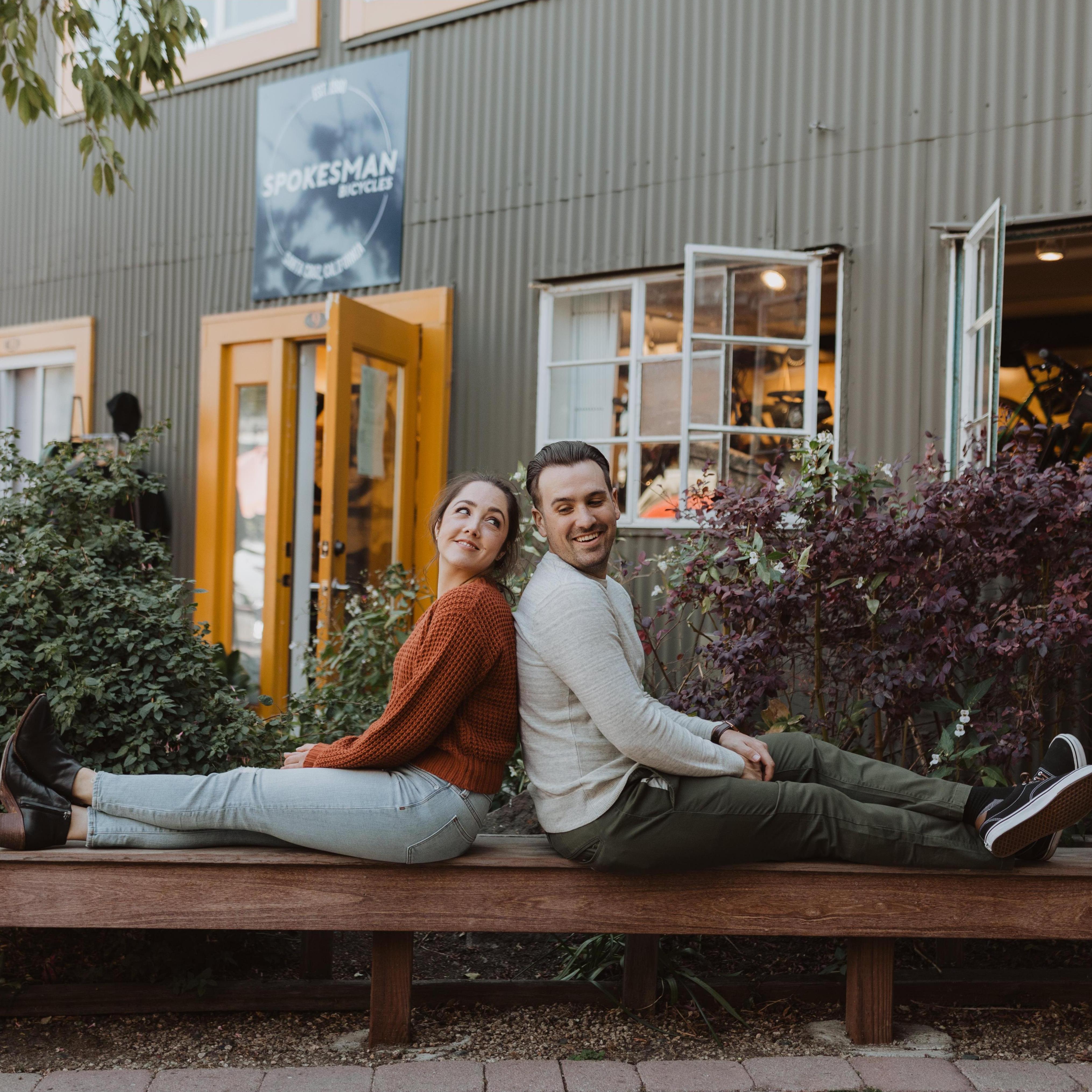 One of the gems from our engagement shoot in Santa Cruz! We love the Swift Street Courtyard and always make it a point to visit for craft brews and macaroons whenever we're in the area!