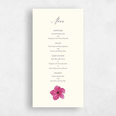 Light Butter, Yellow Wedding Menu - Kaumana