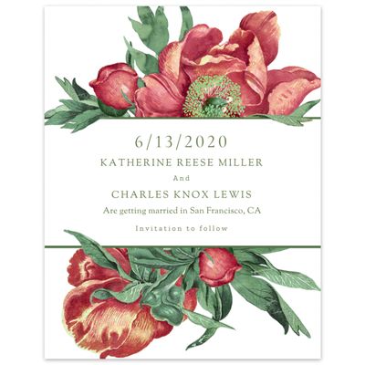 Cranberry, Red Wedding Digital Save the Date - Sparrow Bloom
