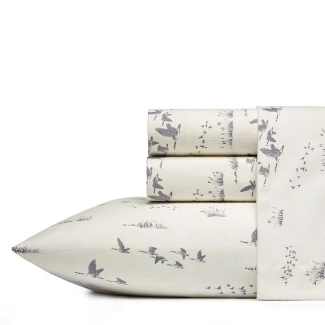 King Printed Pattern Flannel Sheet Set Geese - Eddie Bauer