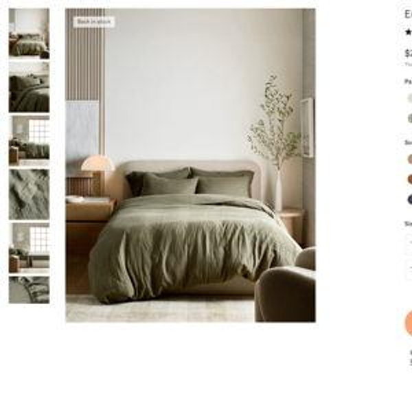 Queen Deluxe Linen Duvet Bundle | Quince in Dusty Olive