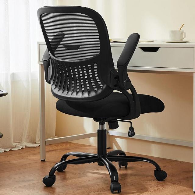 Office Chair, Desk Chair, Ergonomic Home Office Desk Chairs, Computer Chair with Flip up Armrests, Mesh Desk Chairs with Wheels, Mid-Back Task Chair with Ergonomic Lumbar Support