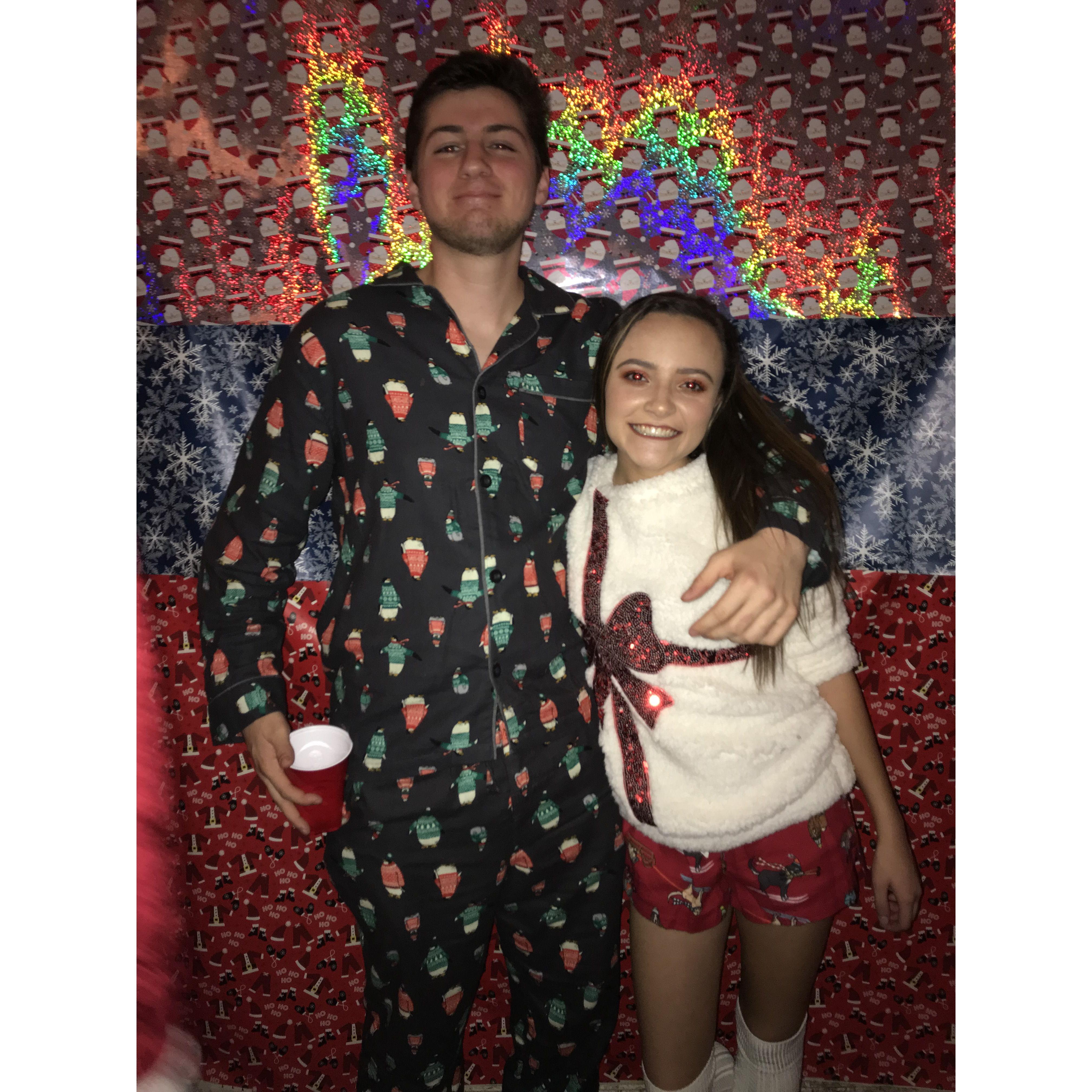 Christmas "gift wrapped" party with Phi Psi, my fraternity