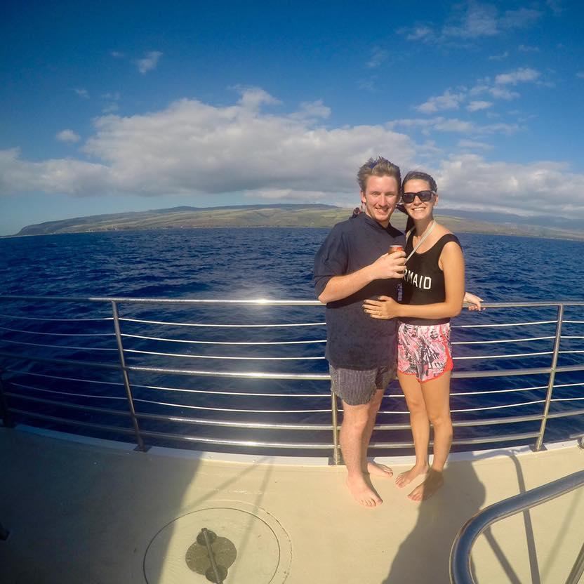 Whale watching, hours after the proposal!
Na Pali Coast, Kauai, Hawaii 2017