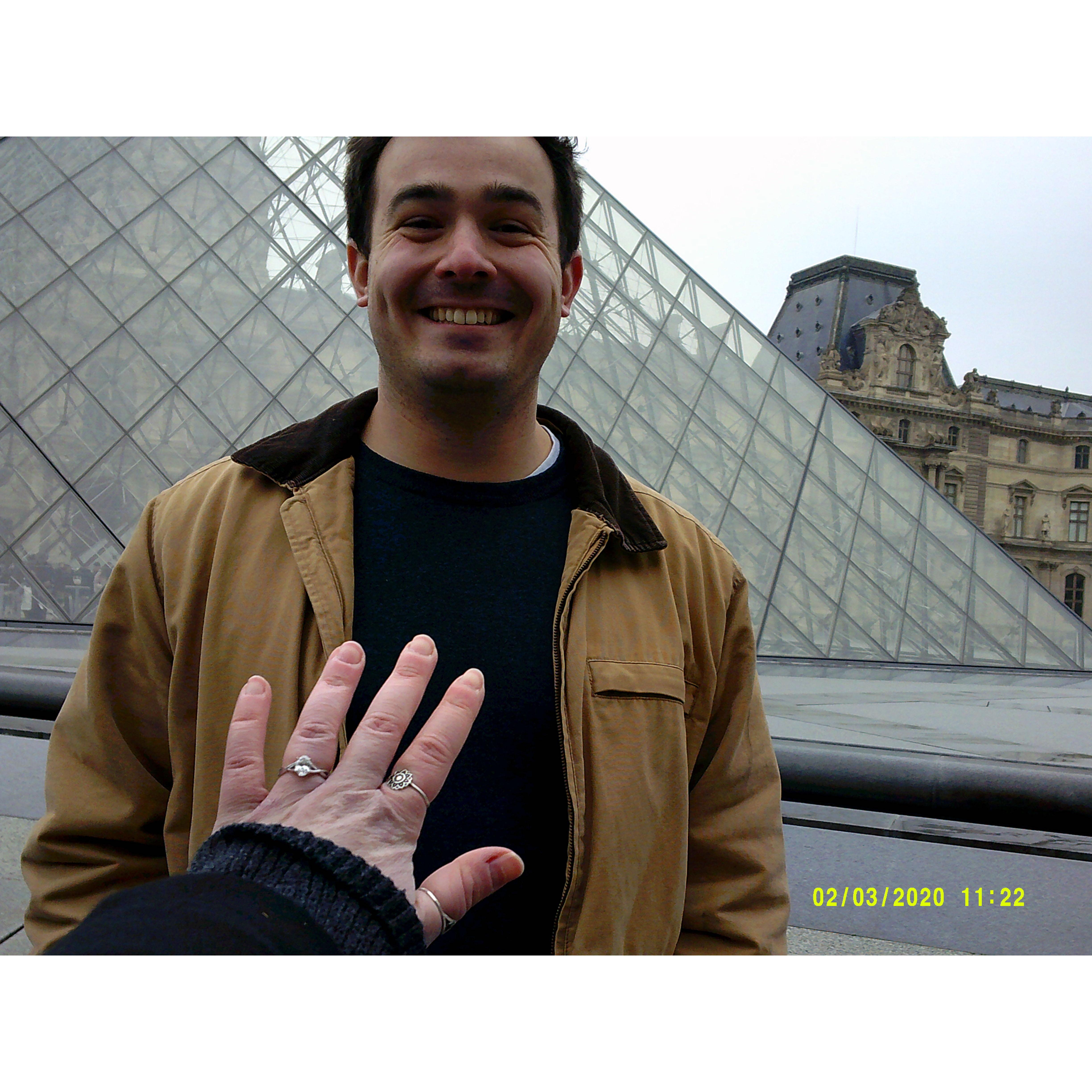 Zach proposed in the gardens outside the Louvre!