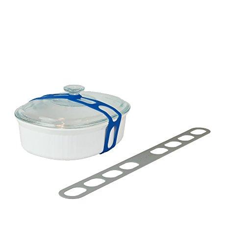Lid Latch the reusable universal lid securing strap for crockpots, casserole dishes, pots, pans and more. Make it easy to transport your favorite dishes with one simple, flexible strap. (Grey)