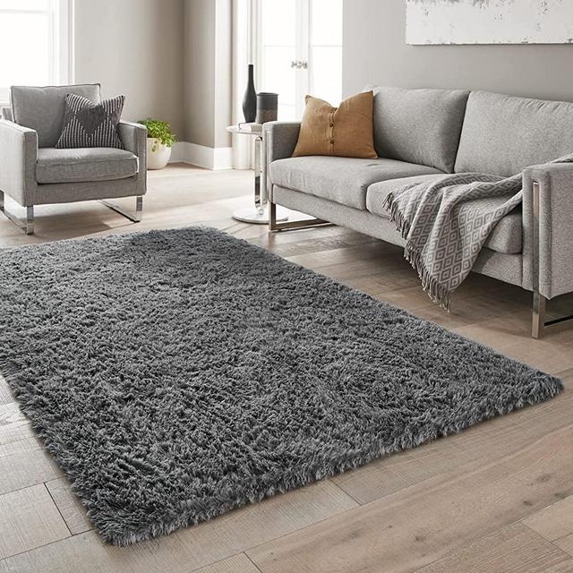 Ophanie Rugs for Living Room 5x8 Grey, Alfombras para Salas Fluffy Shag Large Fuzzy Plush Soft Area Rug, Shaggy Carpets for Bedroom, Gray Carpet for Kids Boys Girls Dorm Nursery Home Decor Aesthetic