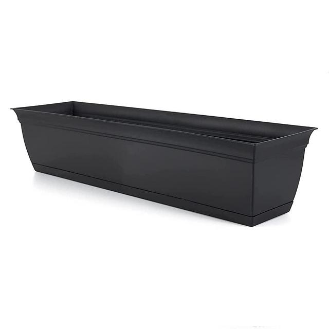 The HC Companies 30" Eclipse Window Box Planter in Black