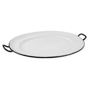 Home Essentials & Beyond Enamel Oval Serving Platter in White/Black