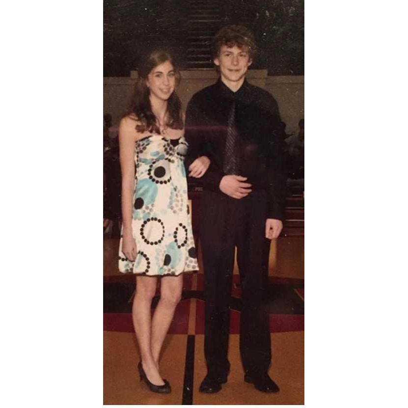 We were nominated for basketball homecoming court our freshmen year of high school. We really thought we looked good this night.