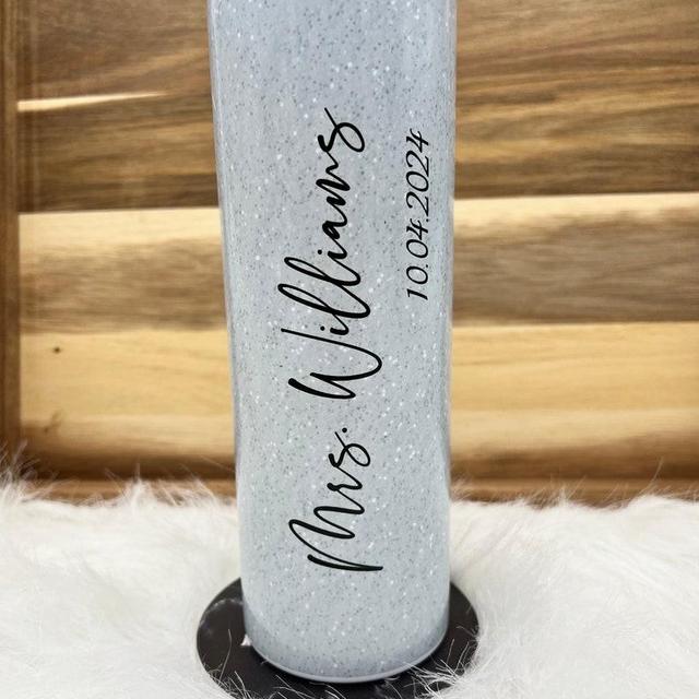 Mrs. Bride to be 20oz skinny tumbler, Wedding cup and Bridal shower gift