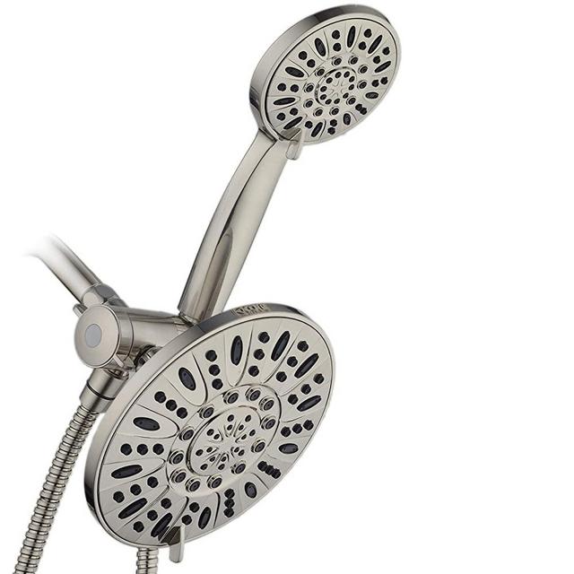 AquaDance Brushed Nickel 7" Premium High Pressure 3-Way Rainfall Combo with Extra Long 72 inch Hose – Enjoy Luxury 6-Setting Rain Showerhead and Matching Hand Held Shower Separately or Together