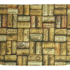 Bacova Guild - Standsoft Anti Fatigue Mat, Half Round Kitchen Rug, 30" x 18", Wine Corks