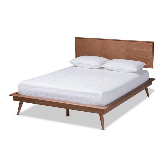 King Karine Finished Wood Platform Bed Brown - Baxton Studio
