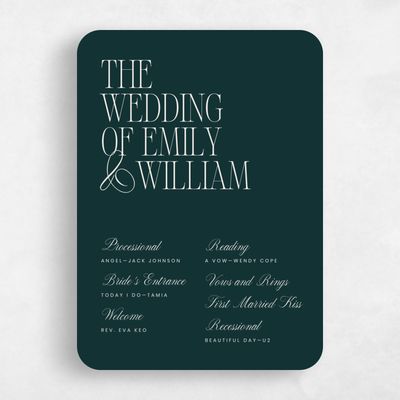 Green Rounded Wedding Program - Thisbe