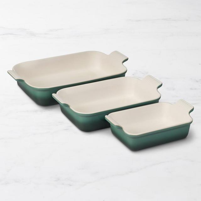 Le Creuset Heritage Open Rectangular Dishes, Set of 3, Artichaut