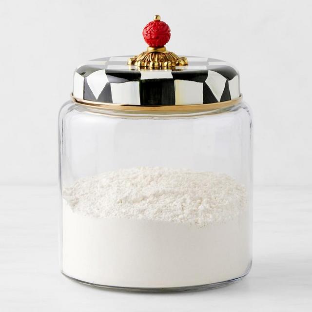 Mackenzie Childs Courtly Check Glass Canister, Large
