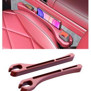 Car Seat Gap Filler, Leather Car Gap Filler Universal Fit for Most Cars and Trucks, Fill The Gap Between Seat and Consoles, Prevents Things from Falling Out, Pack of 2 PCS (Red)
