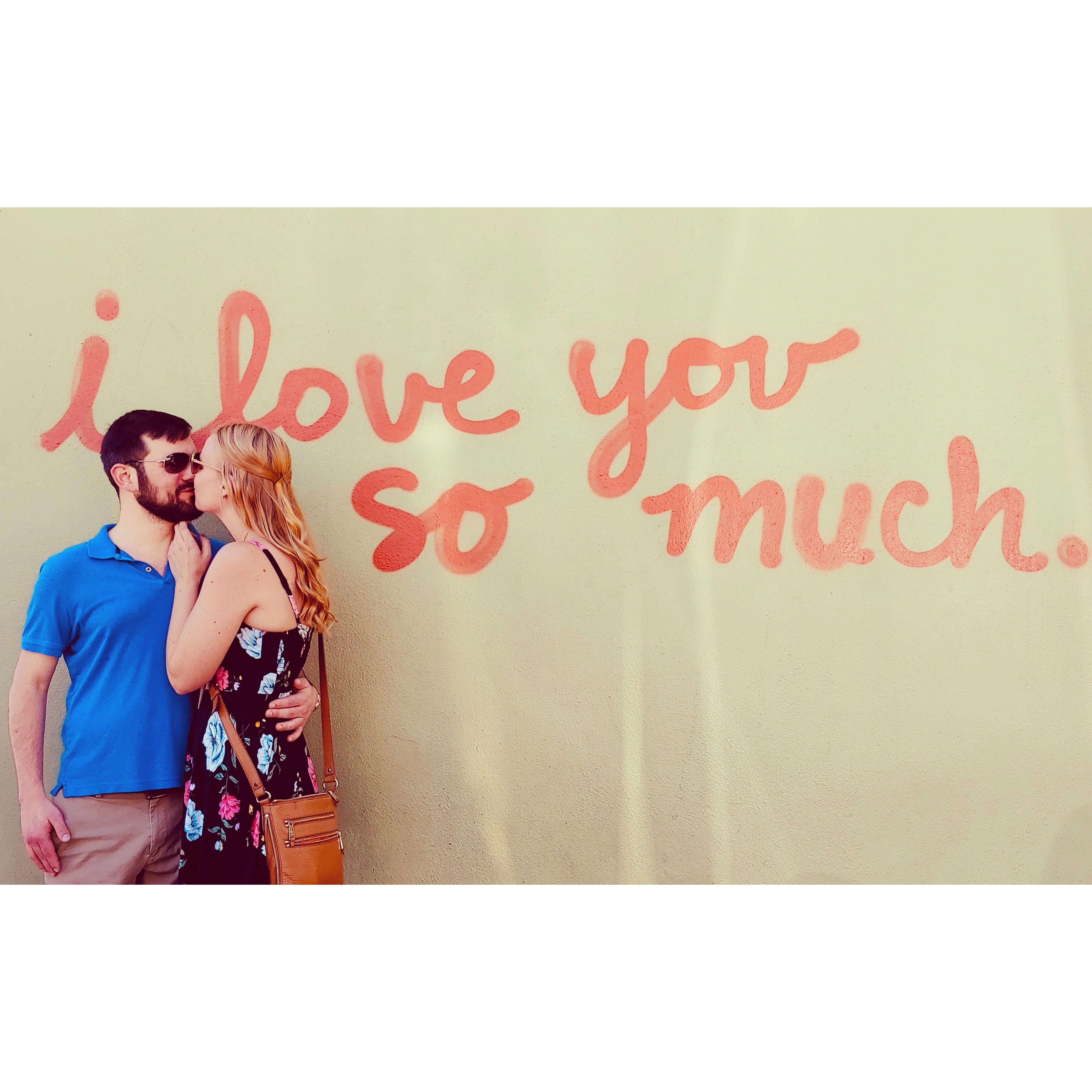 The iconic "I love you so much" wall on Congress.