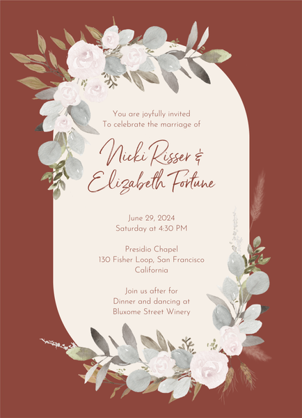 Adeleida Classic | Deep Rust | Zola Wedding Invitations