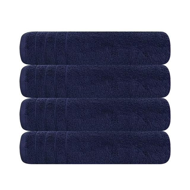 Tens Towels Large Bath Towels, 100% Cotton Towels, 30 x 60 Inches, Extra Large Bath Towels, Lighter Weight & Super Absorbent, Quick Dry, Perfect Bathroom Towels for Daily Use (Pack of 4)(Navy)