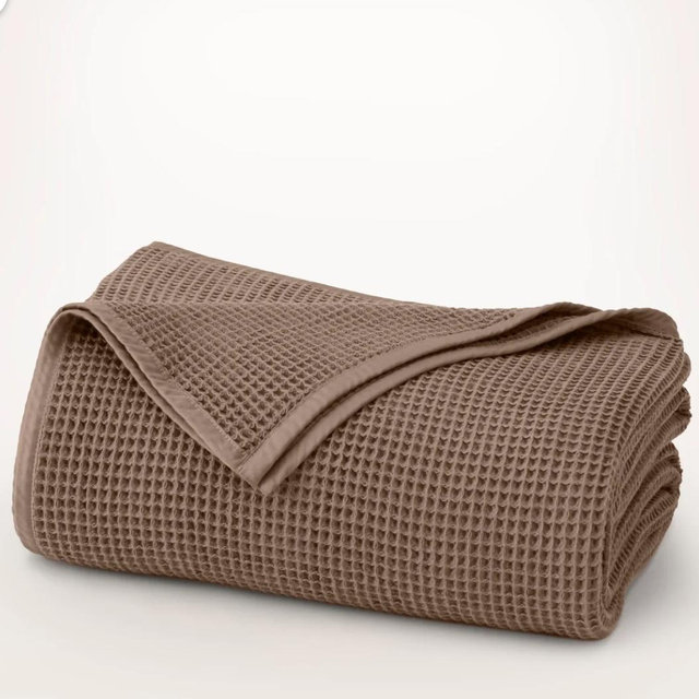Waffle Bed Blanket - Walnut