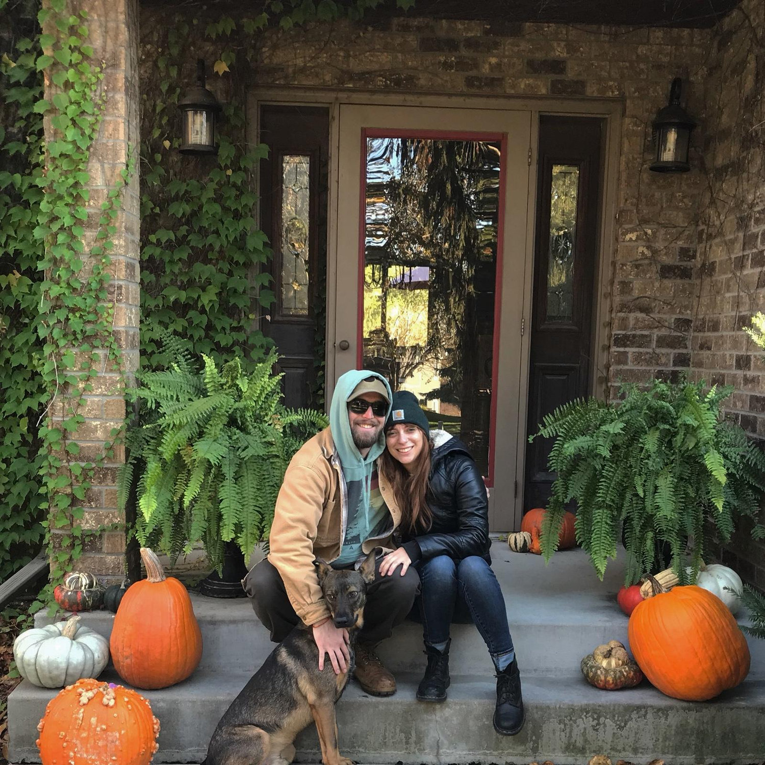Family portrait with Sam's dog Viggo