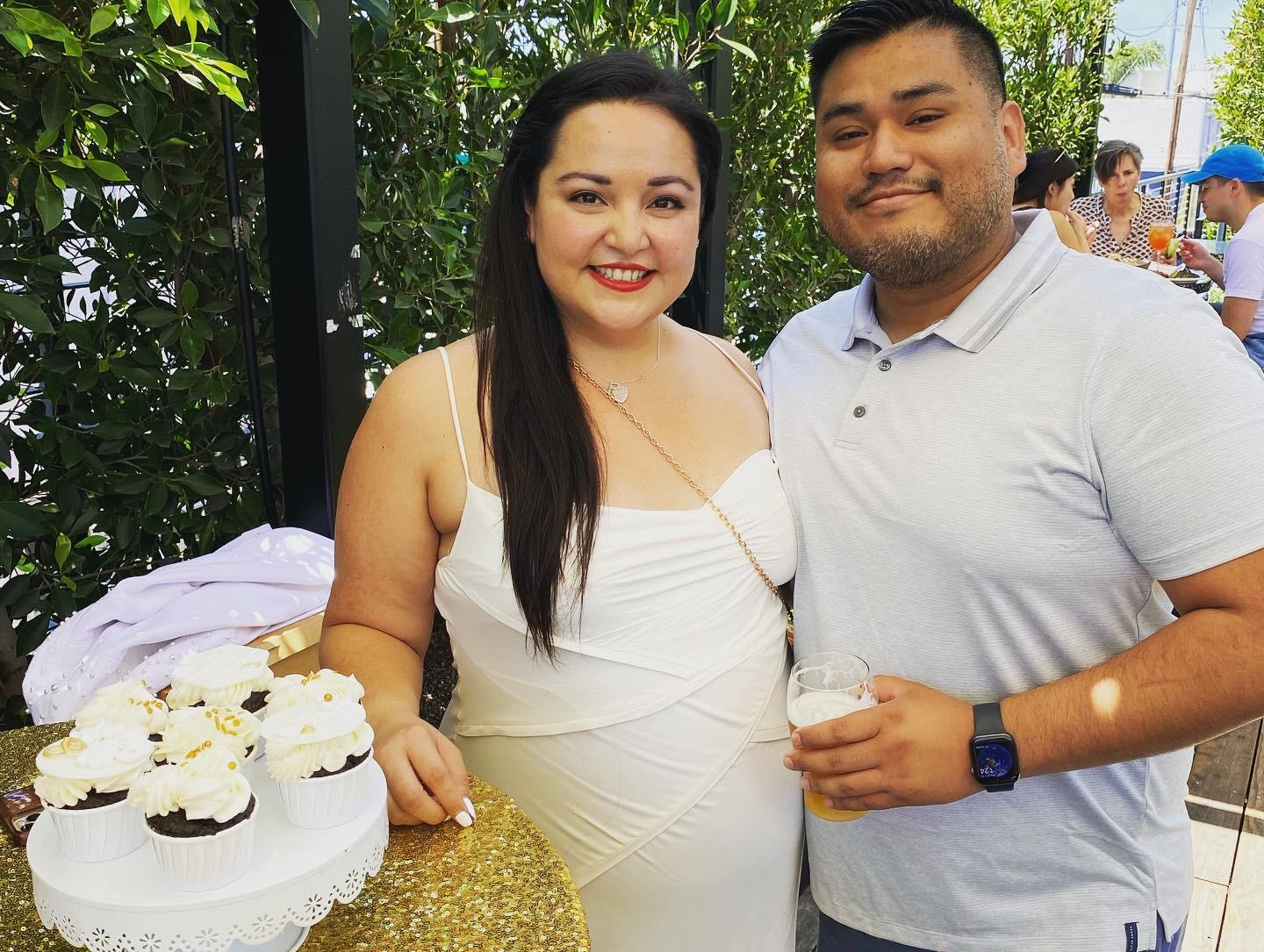 Celebrating their engagement with family & friends