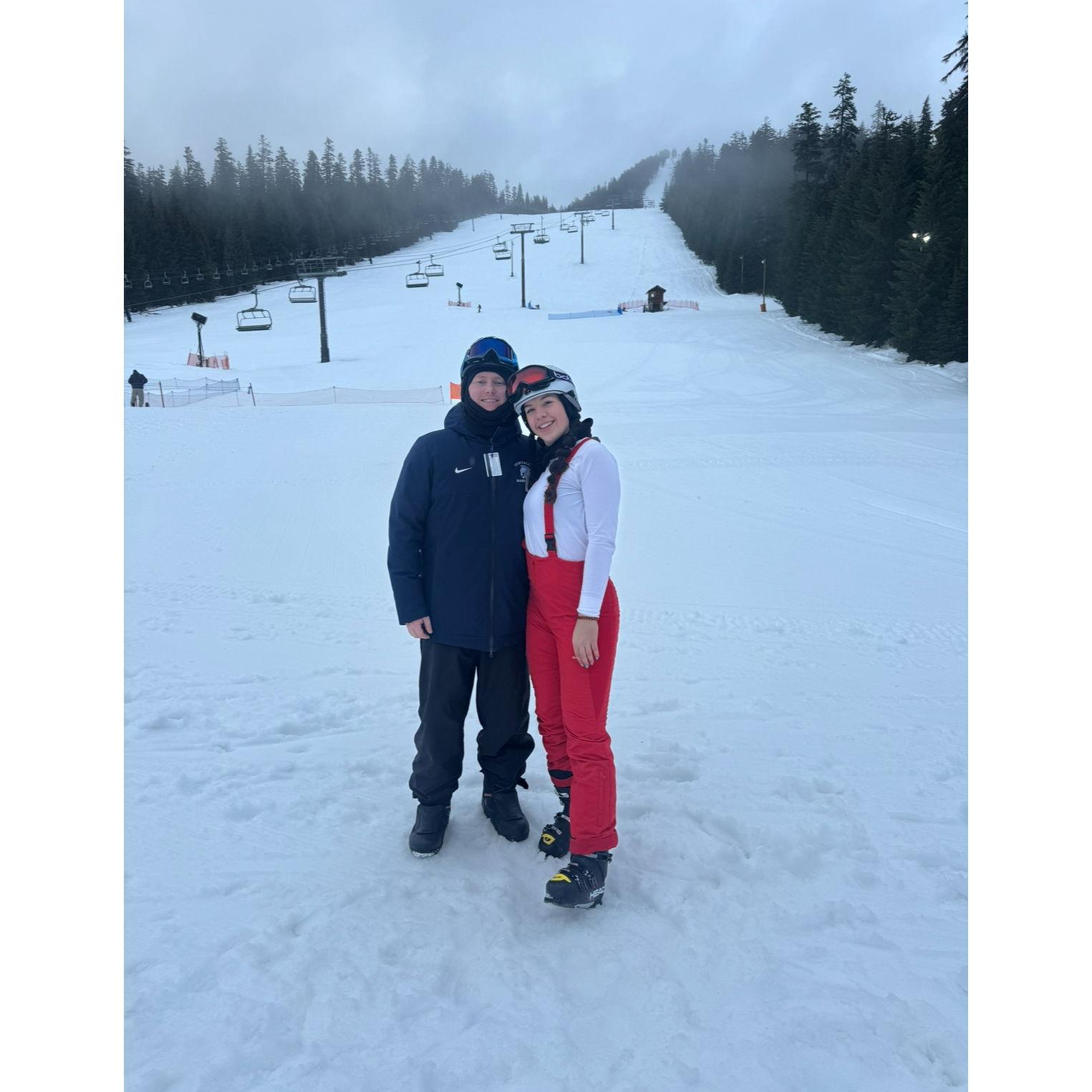 Our first time skiing together