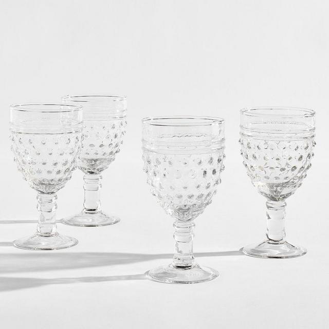 Hobnail Goblets, Set of 4