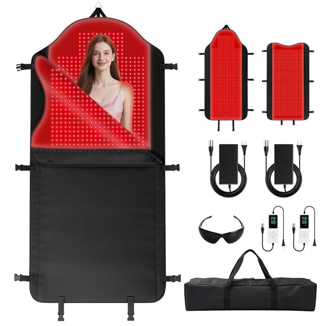 HomeCare 2026 Red Light Therapy for Body, 74.8" × 35" Full Body Red Light Therapy Mat with 2704 LEDs, 660nm & 850nm Dual Wavelength, TPU Material, Hangable, Timer & Adjustable Intensity