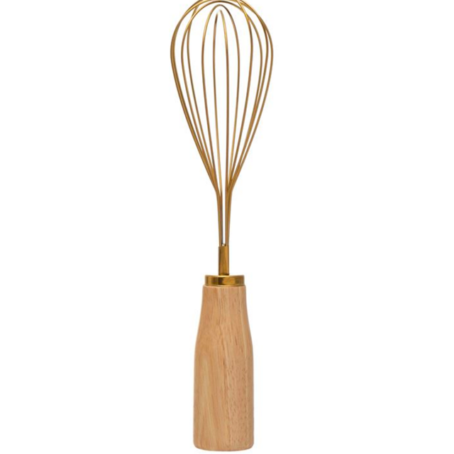 Standing Stainless Steel whisk w/ wood handle