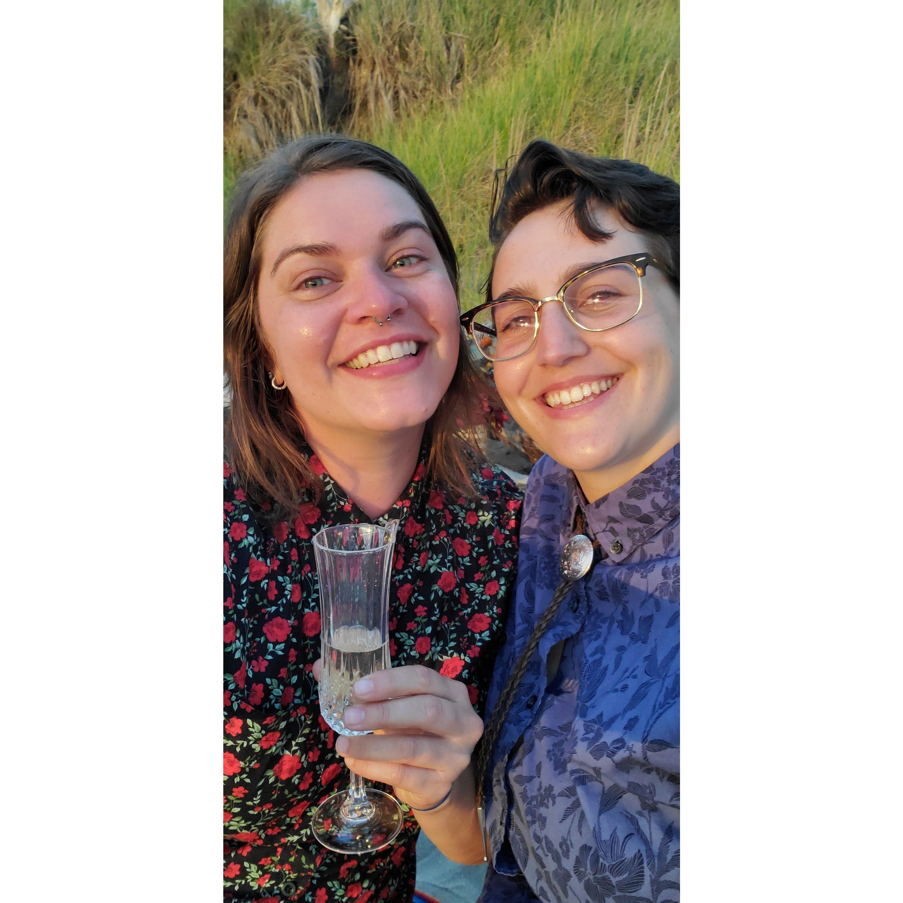 Red eyes from all the happy tears! Cyn proposed! Aug 2022