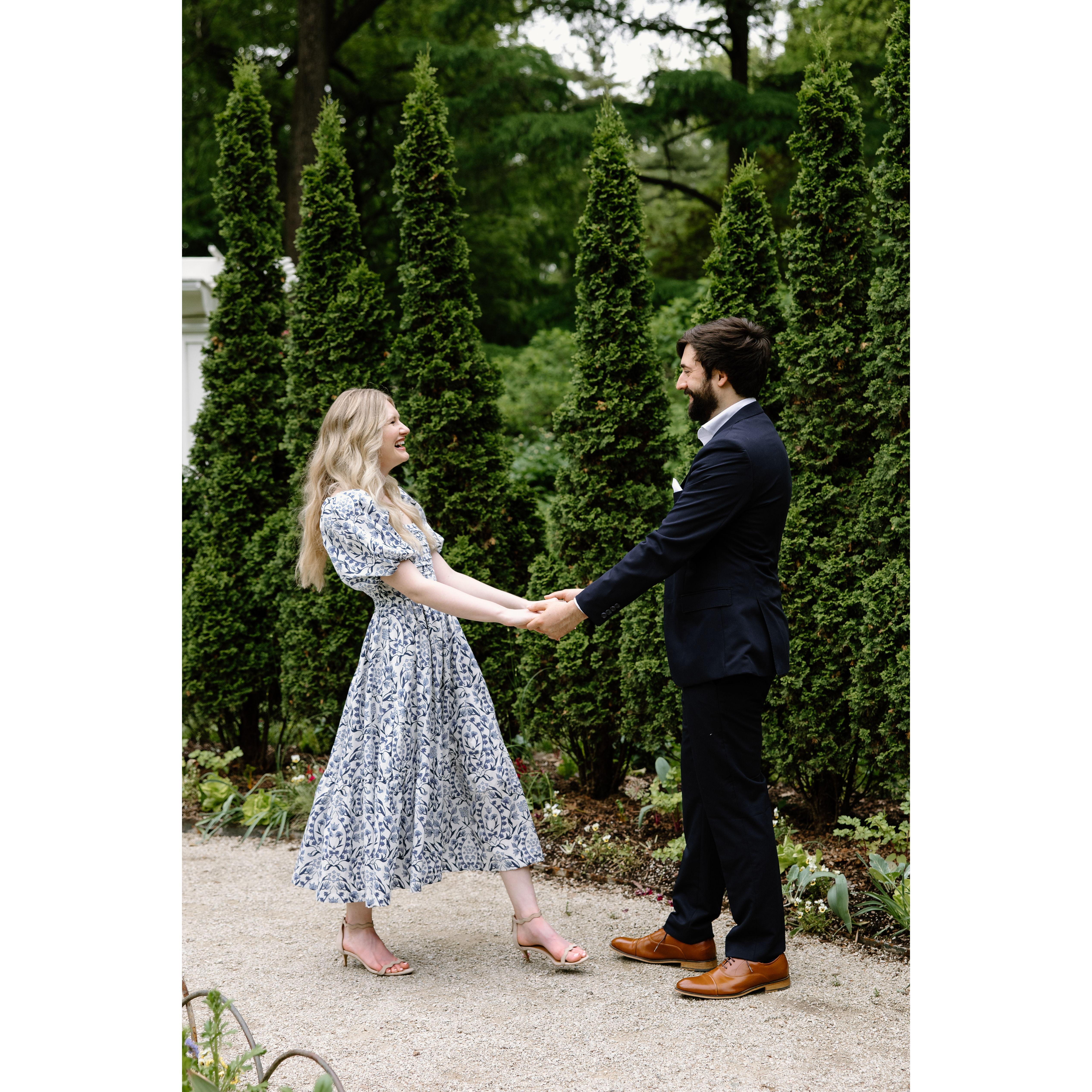 Our engagement photos at Newfields