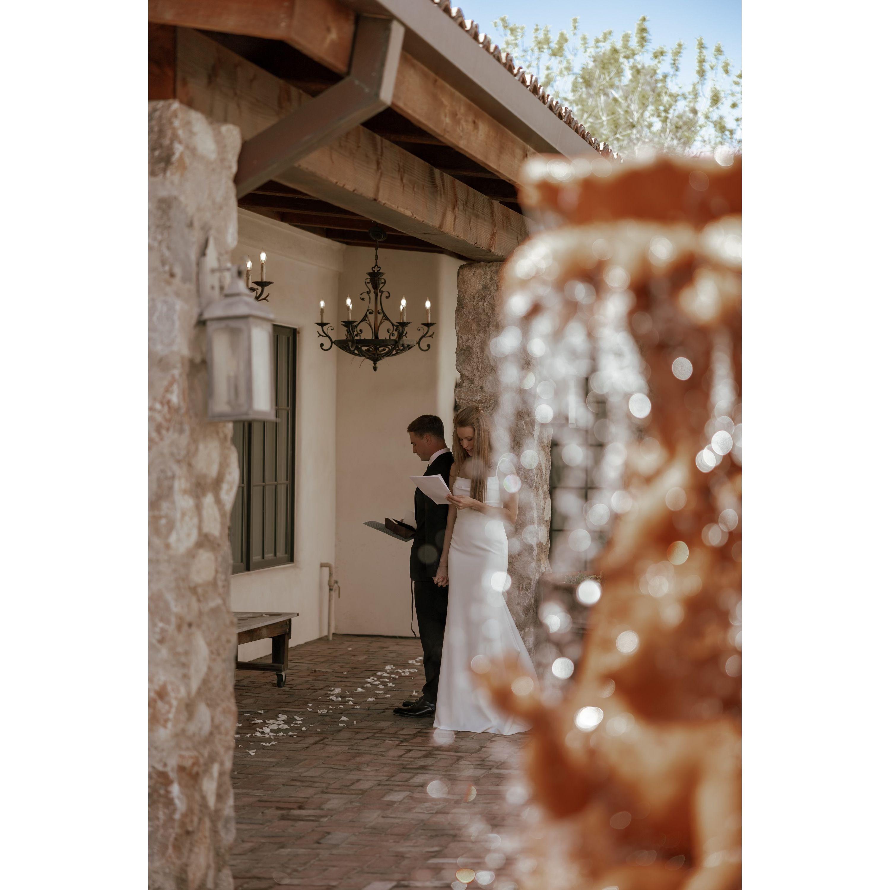 Our private exchange of vows