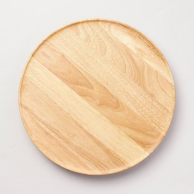 18" Wooden Pedestal Lazy Susan Natural - Hearth & Hand™ with Magnolia