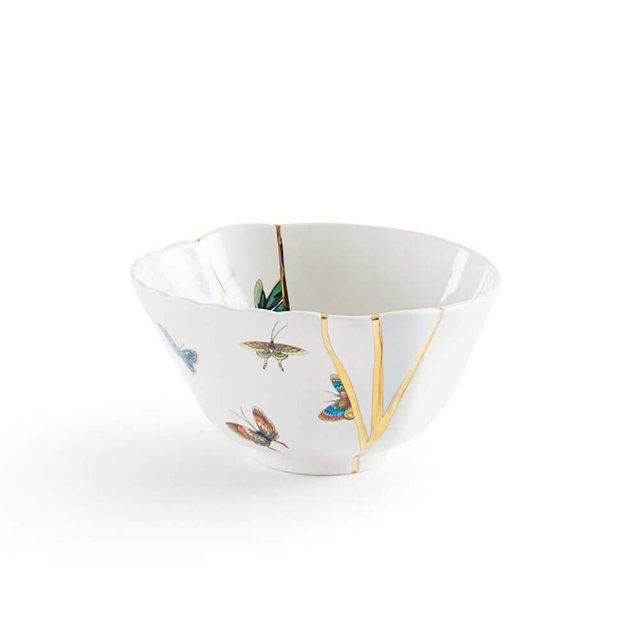 Seletti Kintsugi Bowl in Porcelain and 24 Carat Gold mod. 2