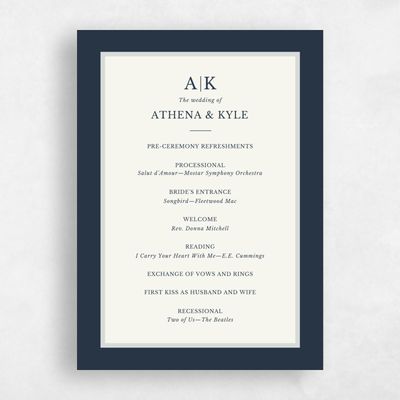 Navy, Blue Wedding Program - Weyers
