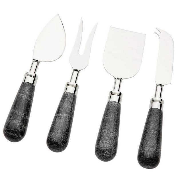 Black Marble Cheese Knives, Set of 4