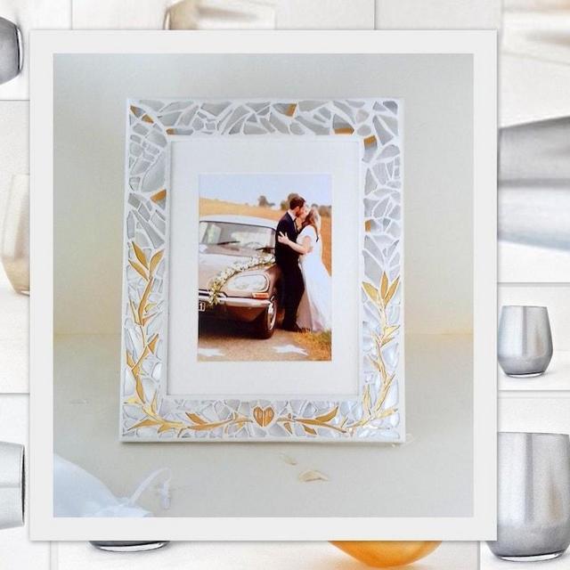 Frame and mezuzah with Chuppah glass