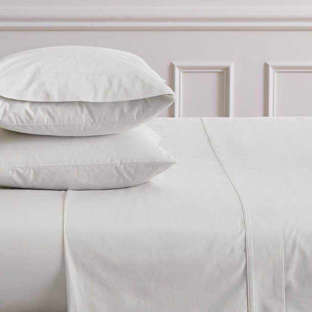 400Tc Special Edge Organic Percale Sheet, King, Mist Gray