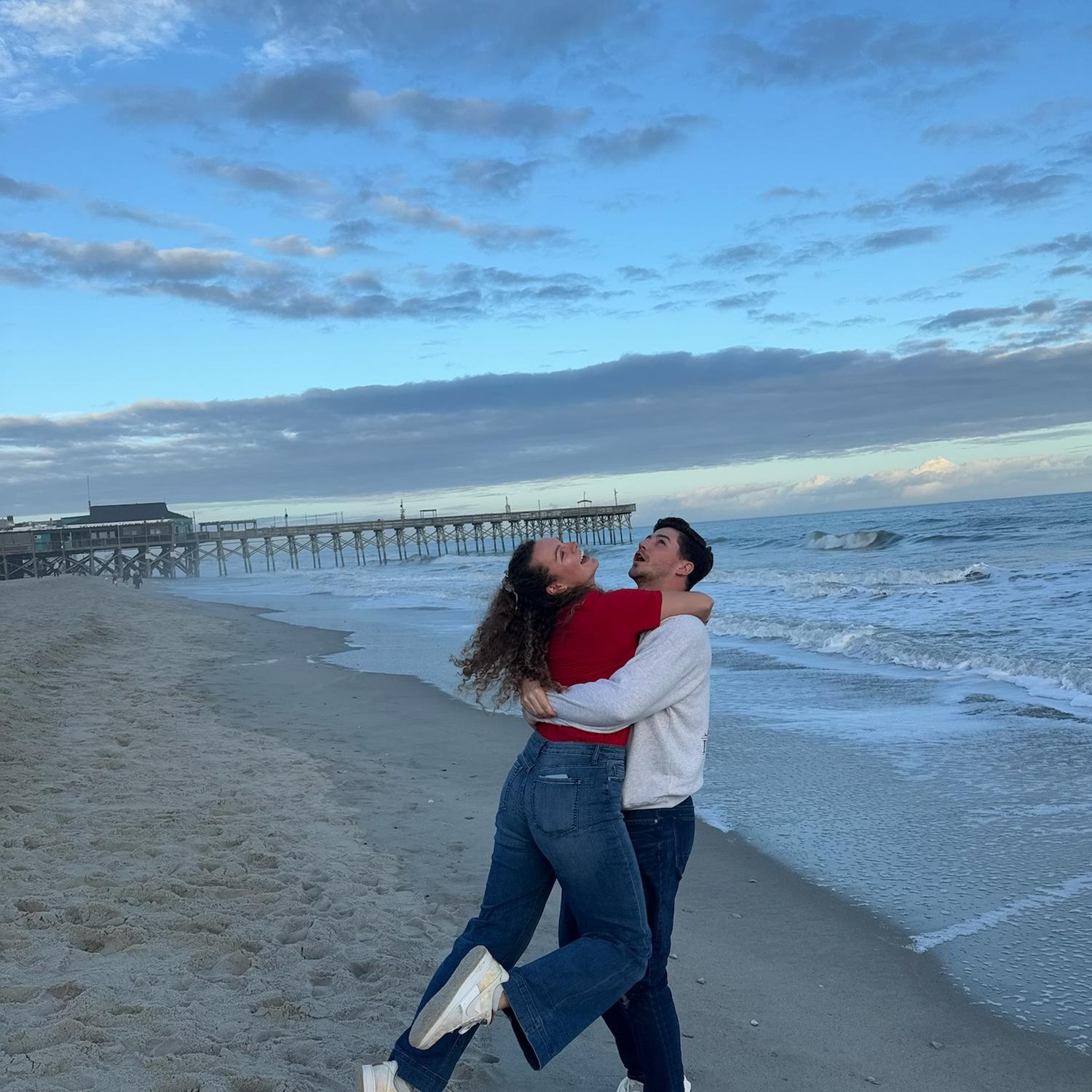 Funny beach engagement photos