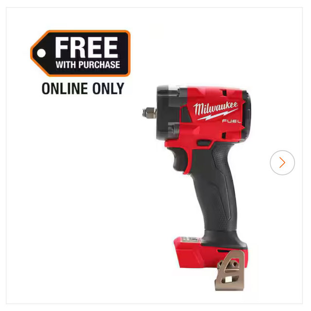 Milwaukee M18 FUEL GEN-3 18V Lithium-Ion Brushless Cordless 3/8 in. Compact Impact Wrench with Friction Ring (Tool-Only) 2854-20