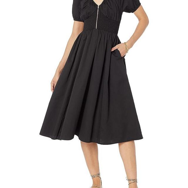 The Drop Women's Daksha Cotton Smocked Zipper Detail Dress