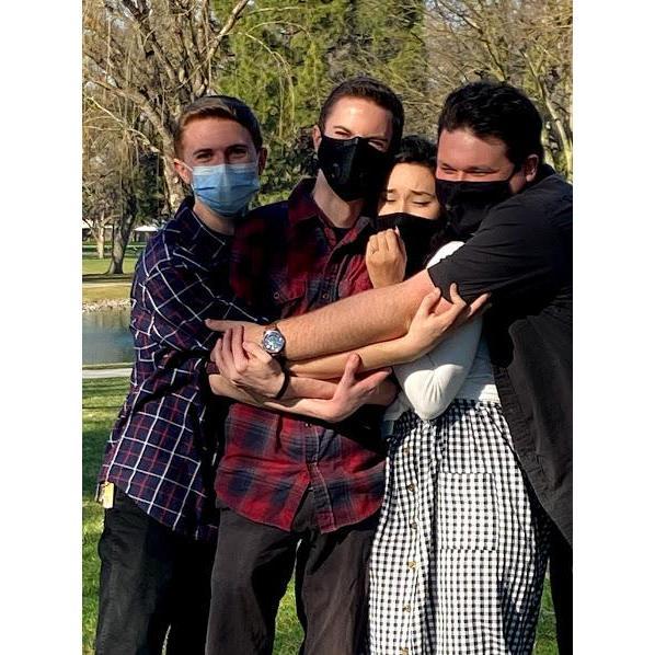 Bear hug from the brothers after the proposal