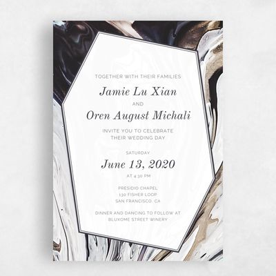 Brown Wedding Invitation - Larimer Frame