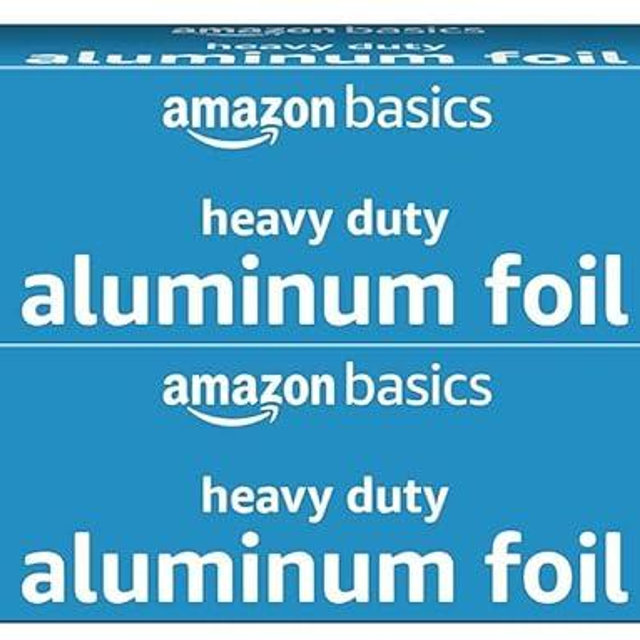 Amazon Basics Heavy Duty Aluminum Foil, 125 Sq Ft, Pack of 2