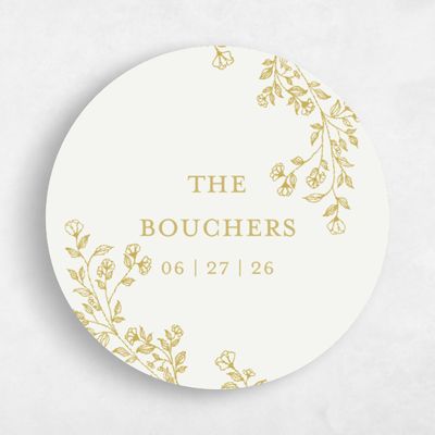 Mustard, Yellow Wedding Sticker - Kalispell