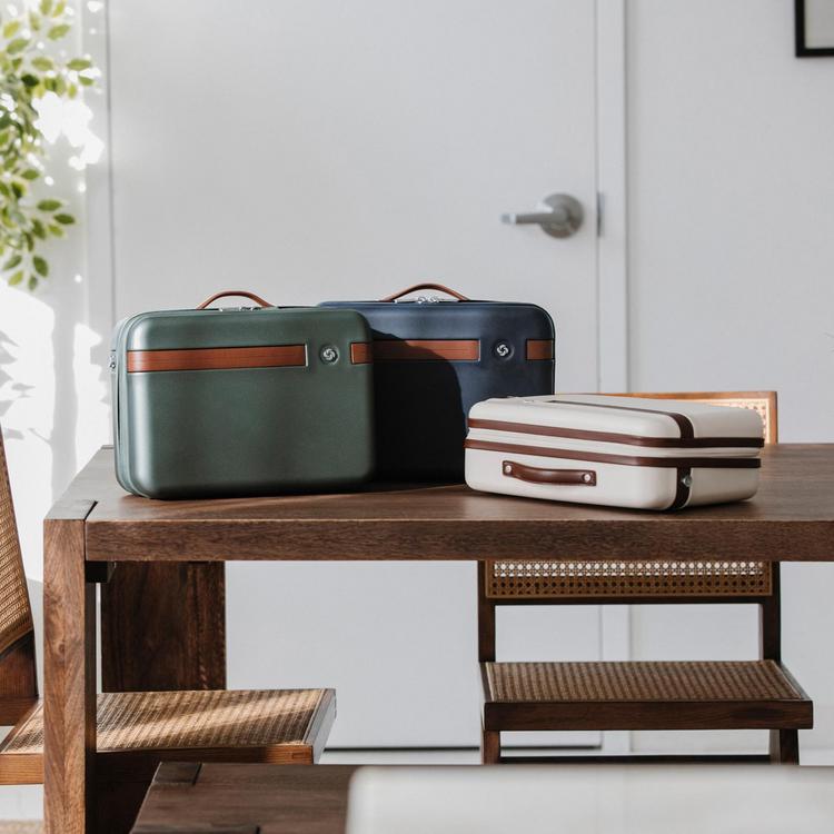 Vanity Case Samsonite Marron à Coque Dure - Avec Compartiments Et Fermeture à Clé